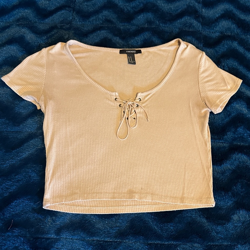 Forever 21 cream croptop